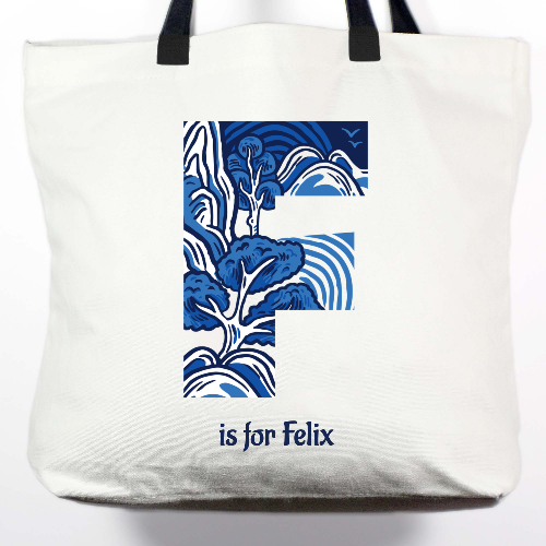PERSONALISED TOTE BAG: Chinoiserie Alphabet (A-Z)