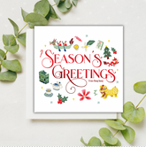 CHARITY CHRISTMAS CARD: Luxe Gold Foiled Festive Medley Seasons Greetings (single)