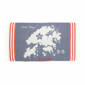 PERSONALISED TURKISH TOWEL: HK Map (2 colours)