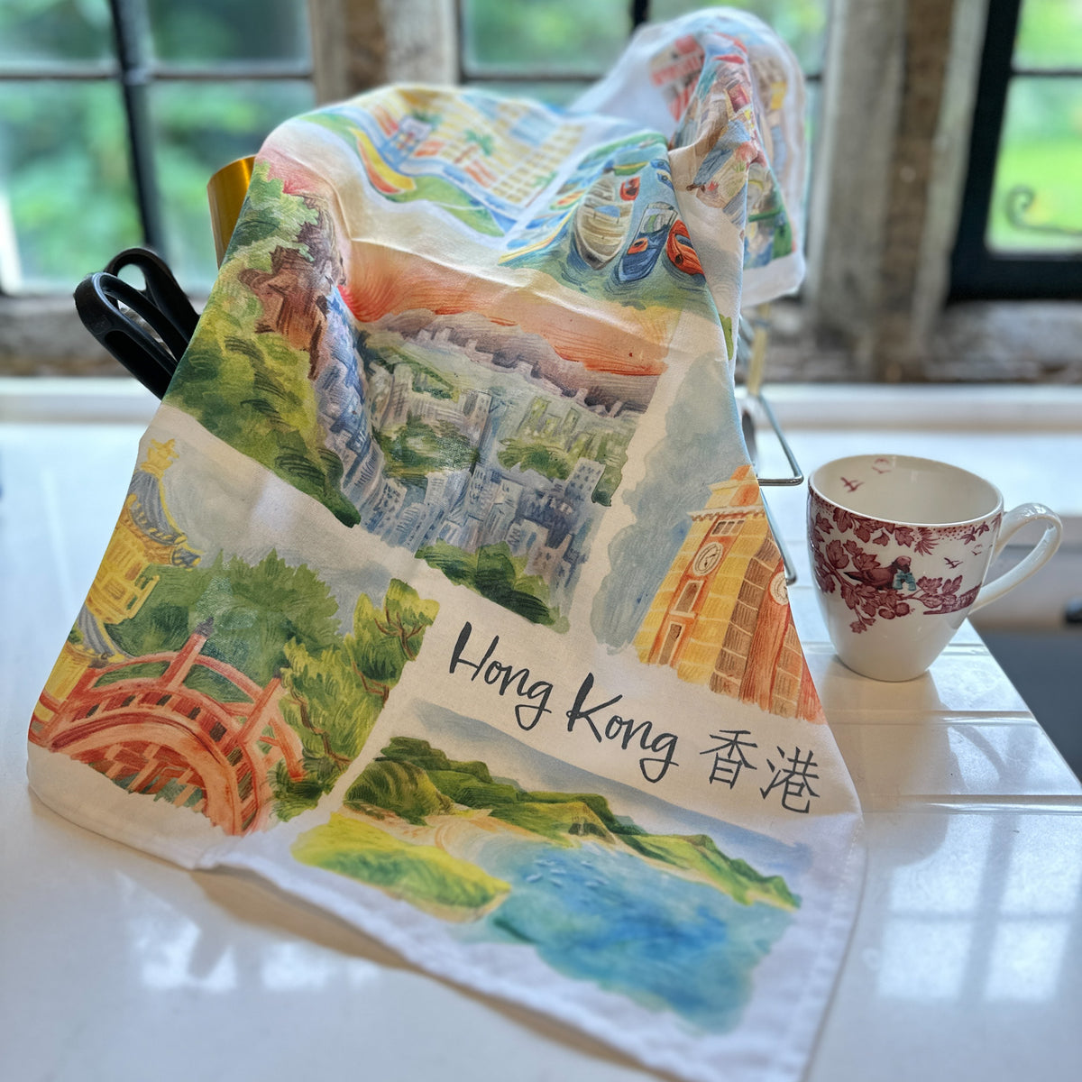 TEA TOWEL: Hong Kong Watercolours