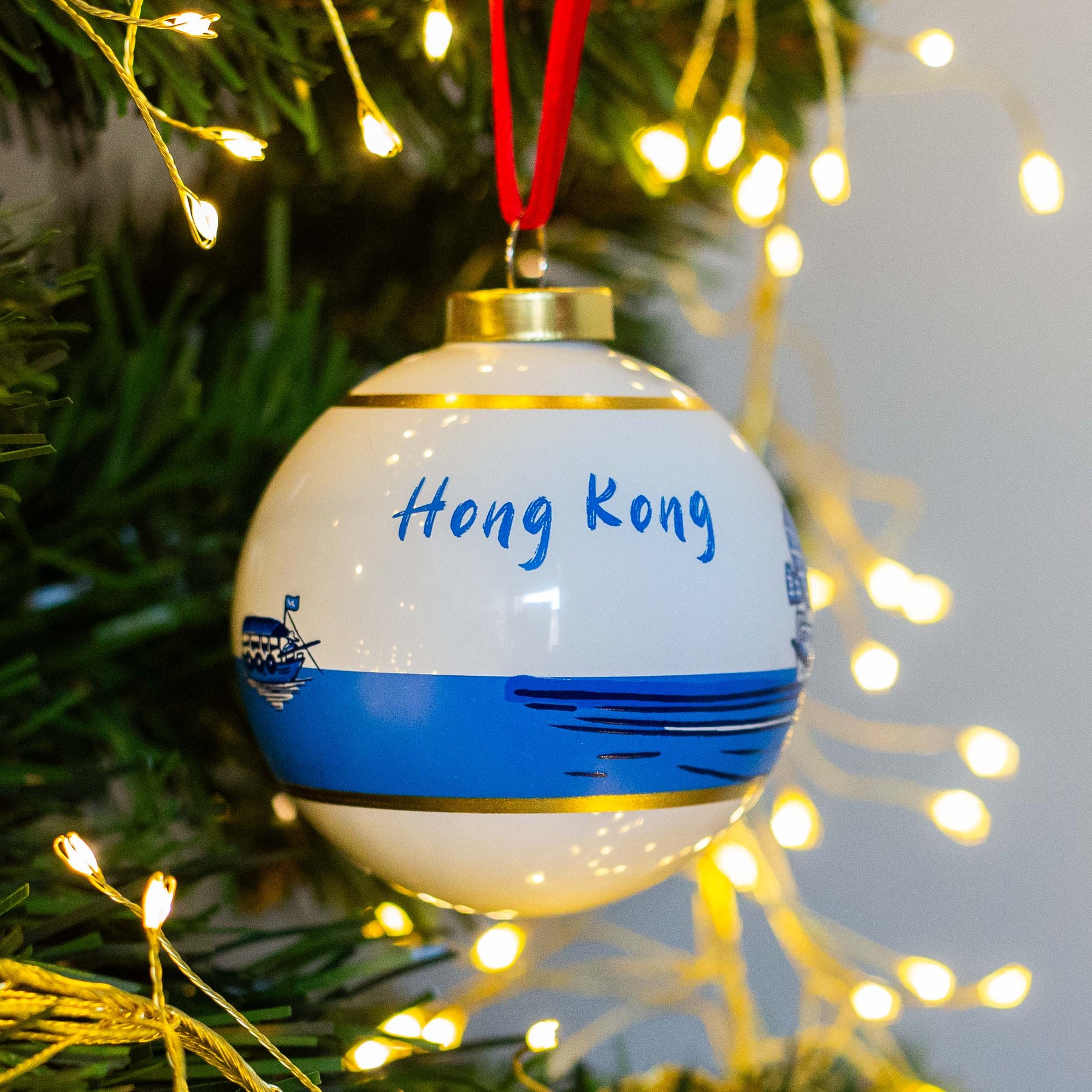 GLASS BAUBLE: Hong Kong Skyline