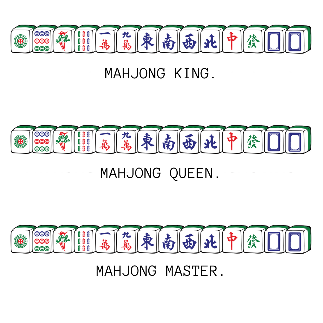 WHITE SWEATSHIRT: Mahjong (4 designs)