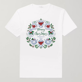 PERSONALISED WHITE T-SHIRT: Festive Hong Kong Wreath