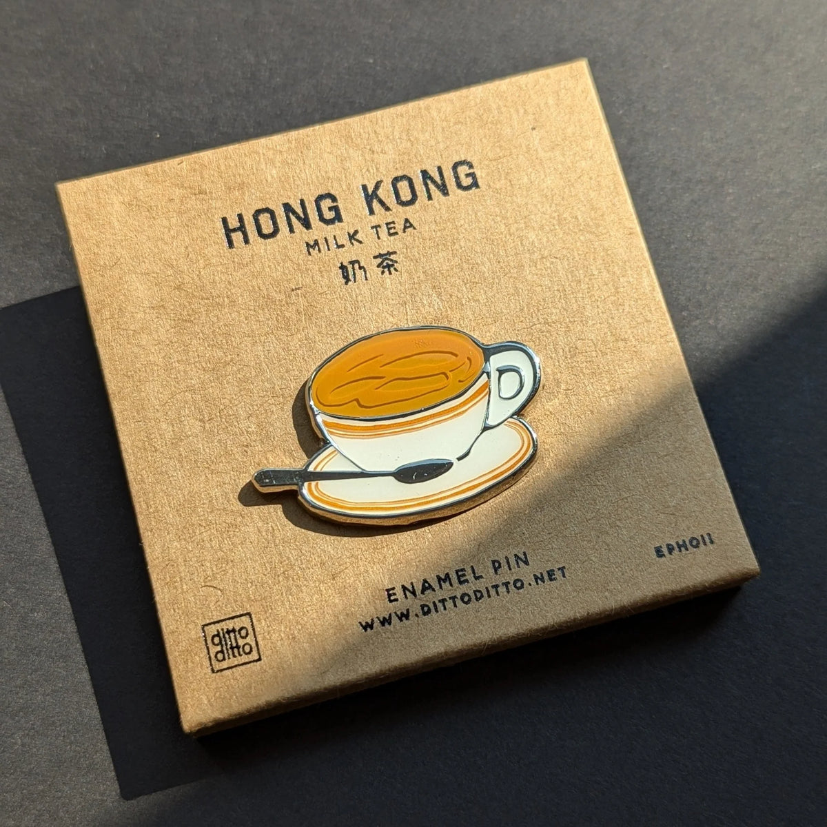 ENAMEL PIN: hong kong milk tea