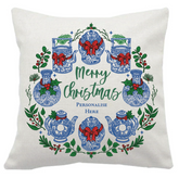 PERSONALISED CUSHION: Festive Hong Kong Wreath