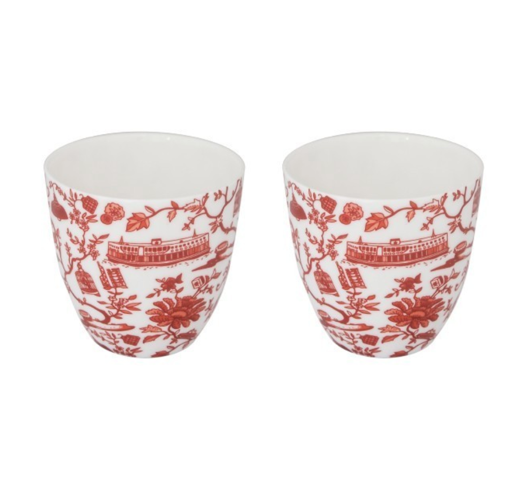 SET OF 2 CUPS: HK Toile East-Meets-West (2 colours)