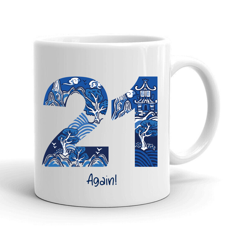 PERSONALISED CERAMIC MUG: Chinoiserie Numbers