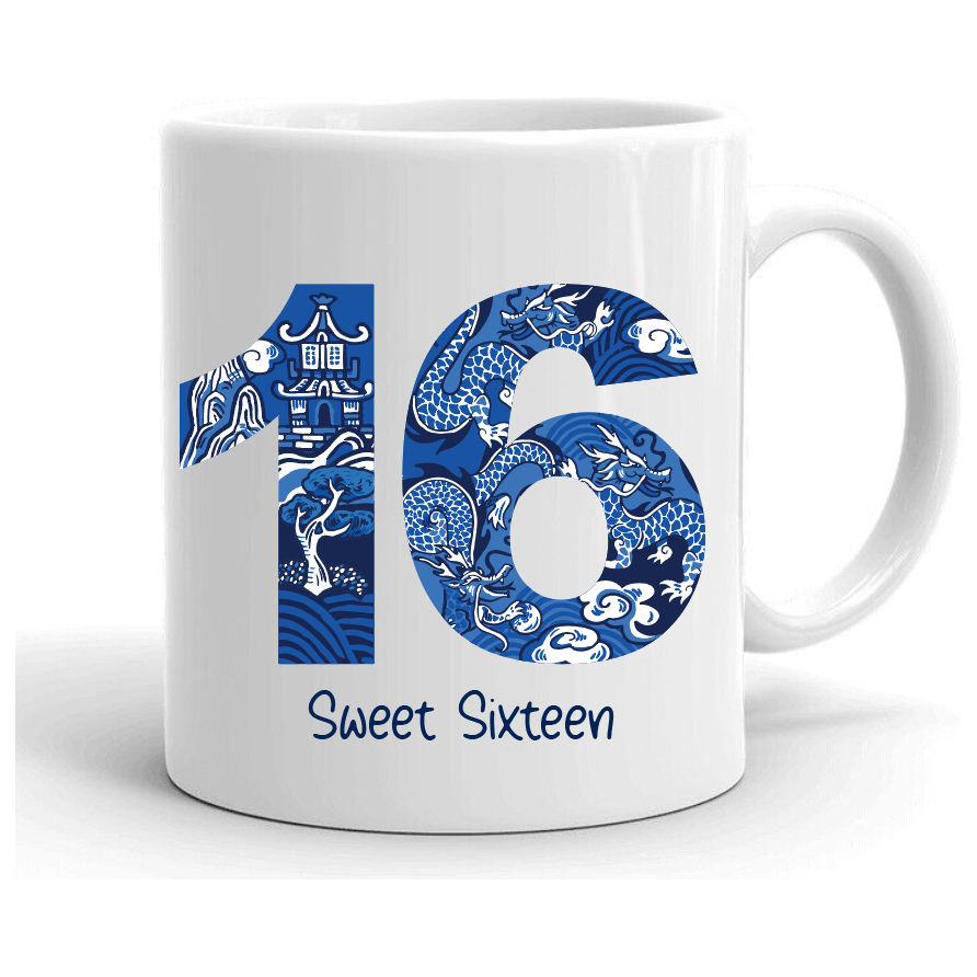 PERSONALISED CERAMIC MUG: Chinoiserie Numbers