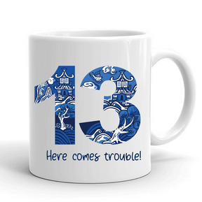 PERSONALISED CERAMIC MUG: Chinoiserie Numbers