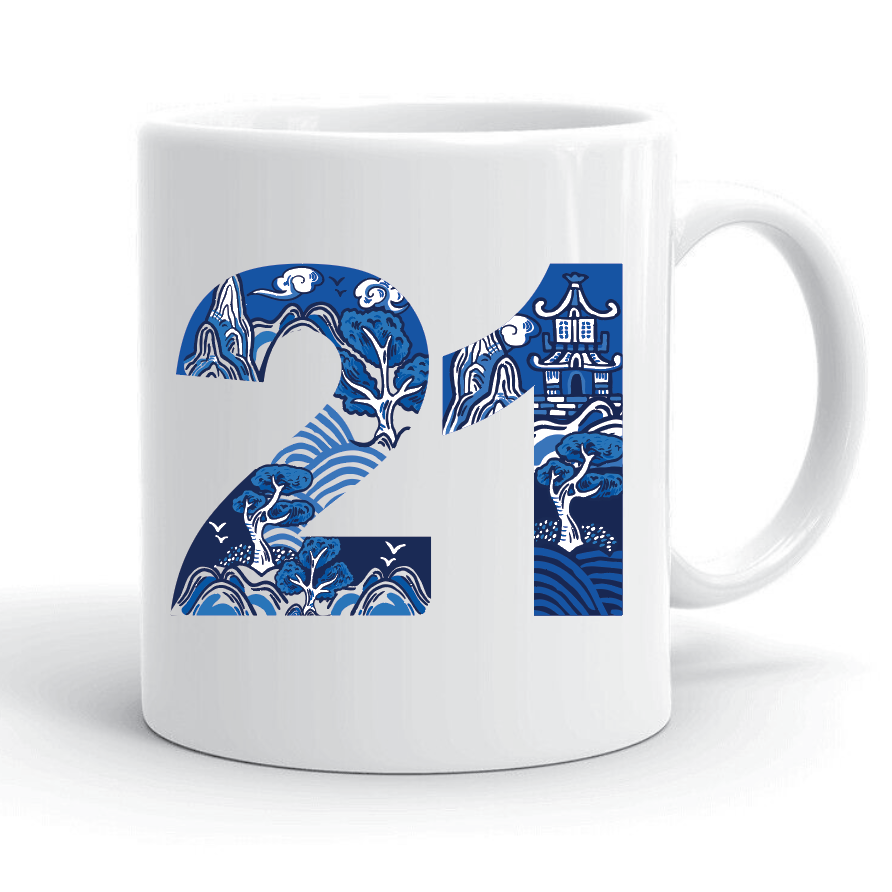 CERAMIC MUG: Chinoiserie Numbers