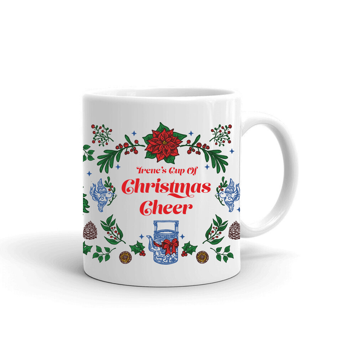 PERSONALISED CHRISTMAS MUG: A Cup of Christmas Cheer/Christmas Spirit (2 designs)