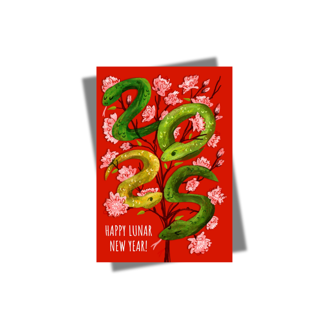 GREETING CARD: Happy Lunar New Year Blossom