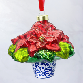 GLASS DECORATION : Poinsettia