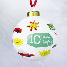 BOXED SET OF 12 GLASS BAUBLES: 12 Days of Hong Kong Christmas