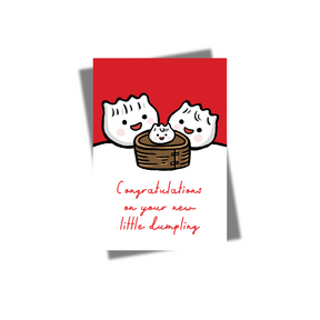 GREETING CARD: Congratulations on Your New Little Dumpling! (2 colours)