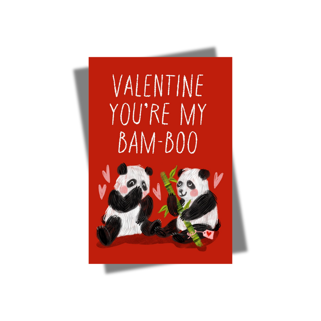 GREETING CARD: Valentine you're my Bam-Boo