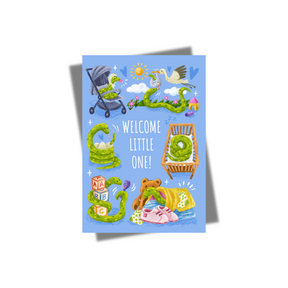 GREETING CARD: Welcome Little One- Year of the Snake (2 colours)