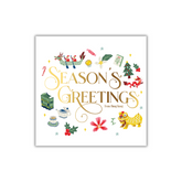 CHARITY CHRISTMAS CARD: Luxe Foiled Festive Medley Seasons Greetings (8 pack)