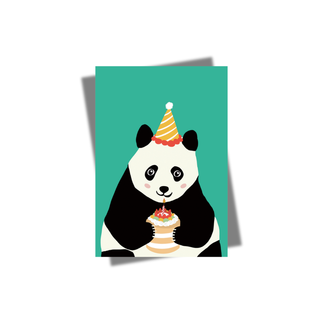 GREETING CARD: Birthday Panda (3 colours)