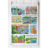 TEA TOWEL: Hong Kong Watercolours