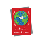 GREETING CARD: Sending Love Across the Miles (Red)