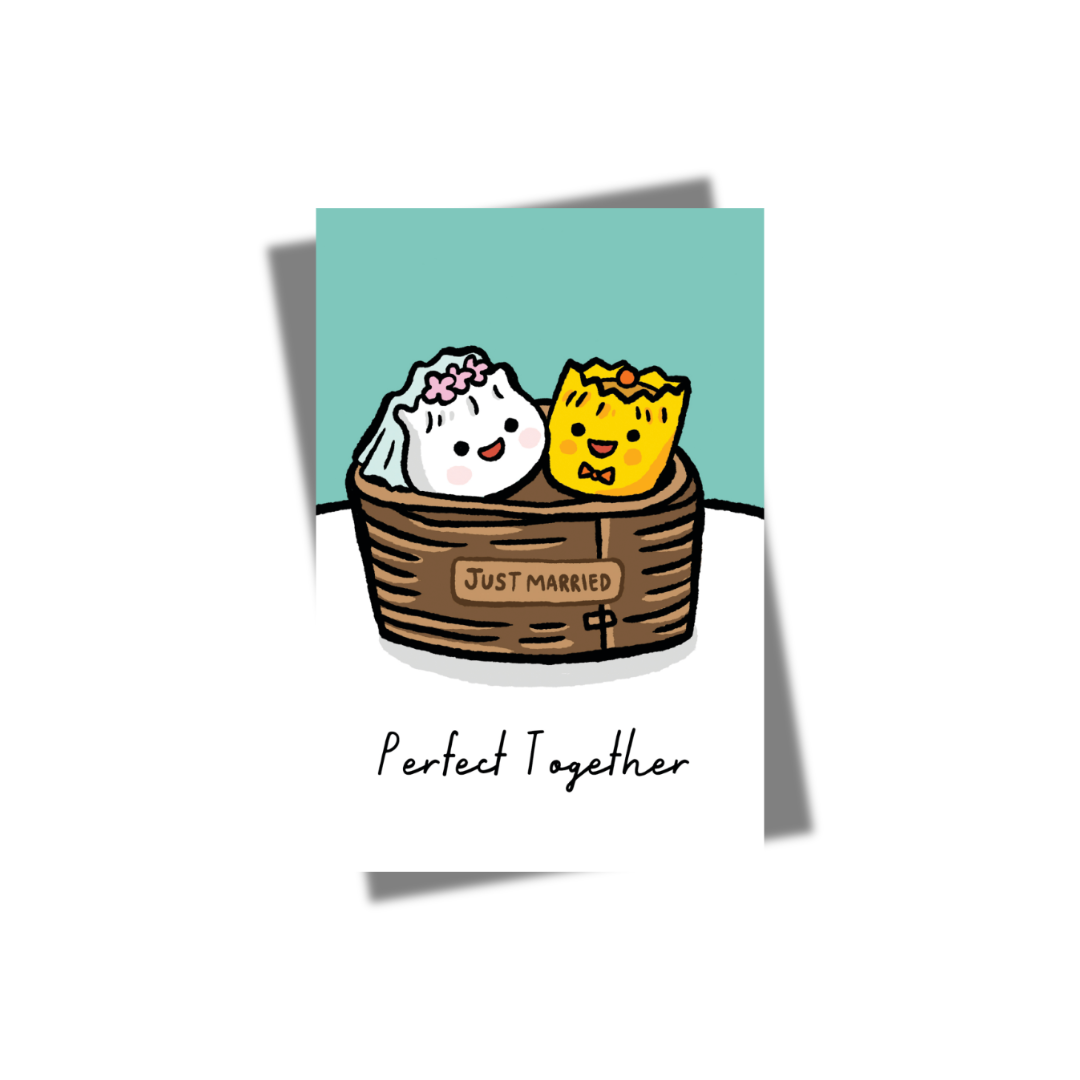 GREETING CARD: Perfect Together Dumplings - Just Married