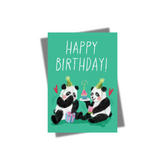 GREETING CARD: Happy Birthday Pandas