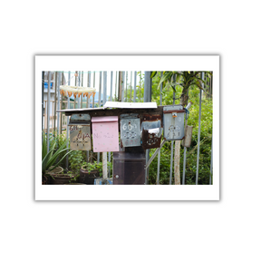 VIEW THROUGH JEN'S LENS PRINT: Hong Kong Mailboxes (11x14")