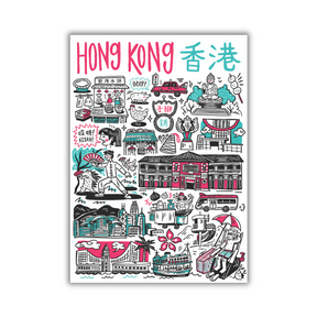 TEA TOWEL - Hong Kong Doodle