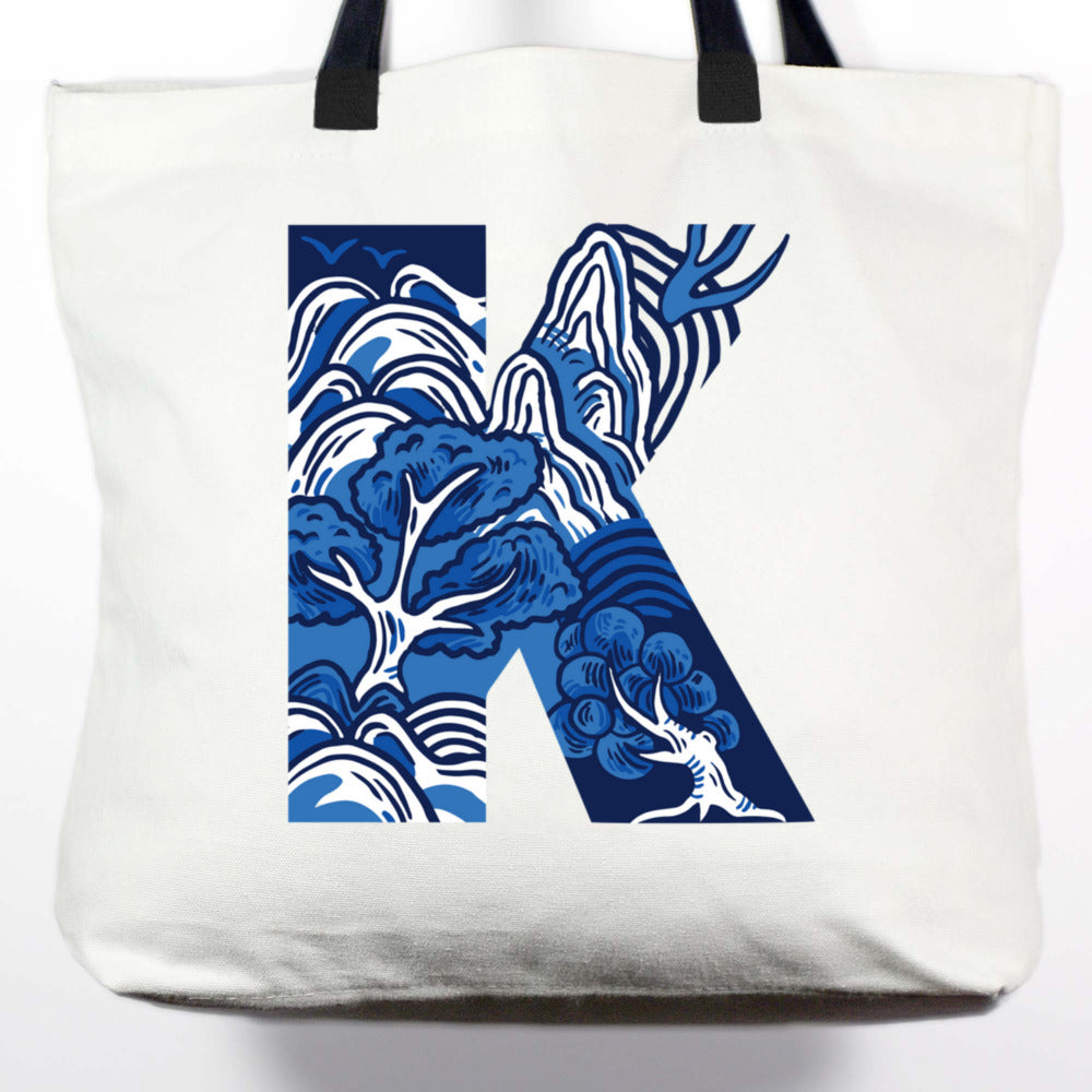 TOTE BAG: Chinoiserie Alphabet / Numbers (A-Z / 0-9)