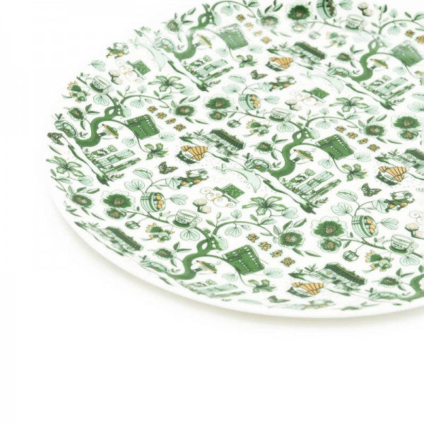 CERAMIC PLATE: HK Toile 8" Starter Plate (Set of 4)