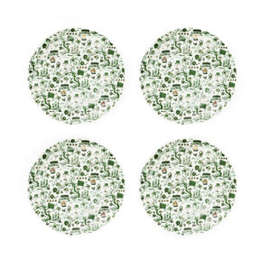 CERAMIC PLATE: HK Toile 10.5" Dinner Plate (Set of 4)