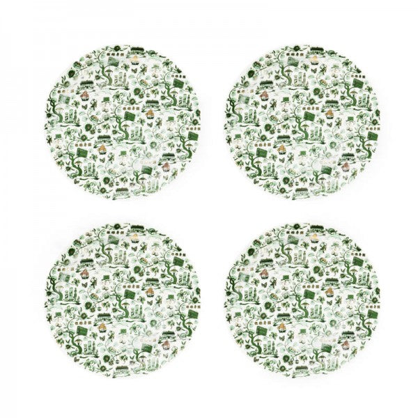 CERAMIC PLATE: HK Toile 10.5" Dinner Plate (Set of 4)