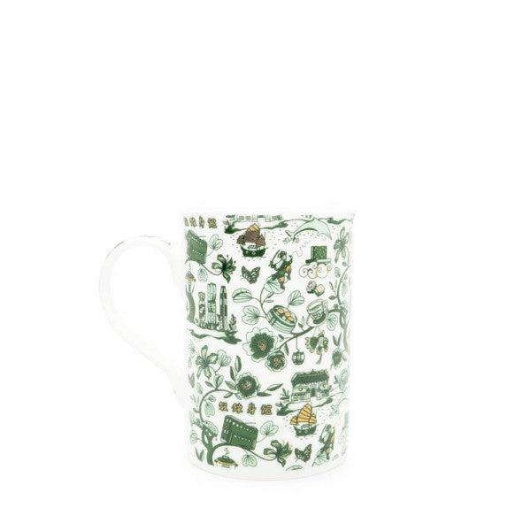 CERAMIC MUG: HK Toile Foil Tall Mugs (3 colours)