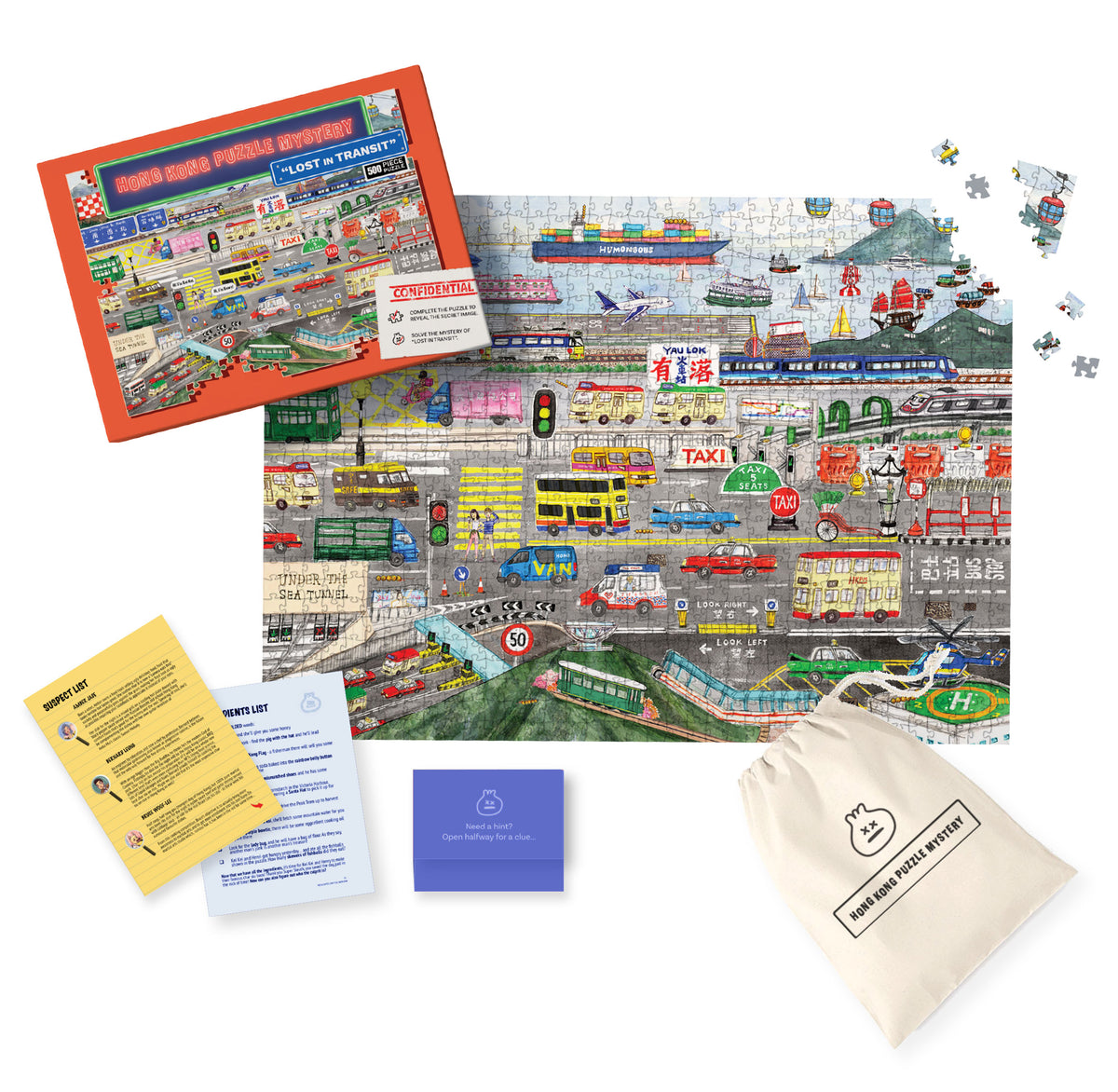 PUZZLE: Hong Kong 500pc Puzzle Mystery- Lost in Transit