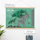 MAGNETIC FRAME & SCRATCH MAP: Scratch-Off Hong Kong Hiking Map